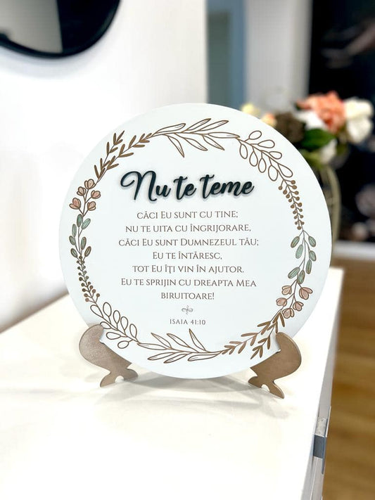 Placă decorativă cerc 30cm NU TE TEME